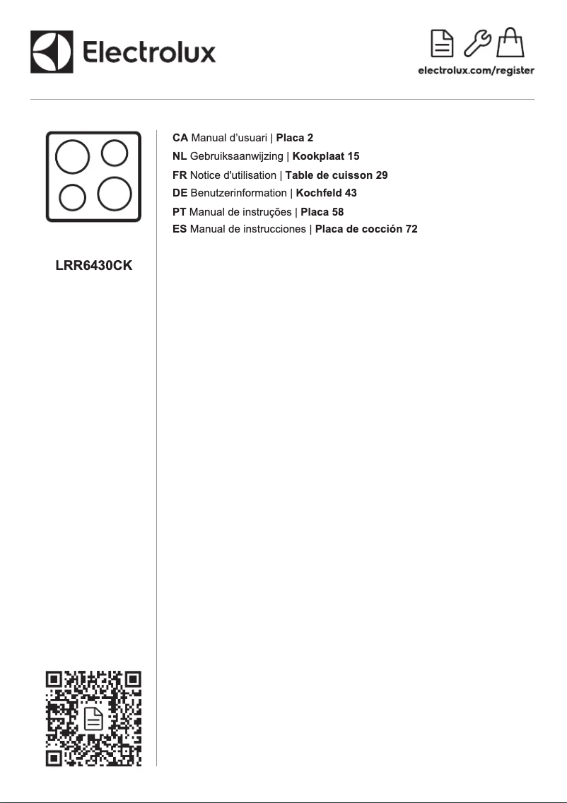 First page image of the manual for LRR6430CK