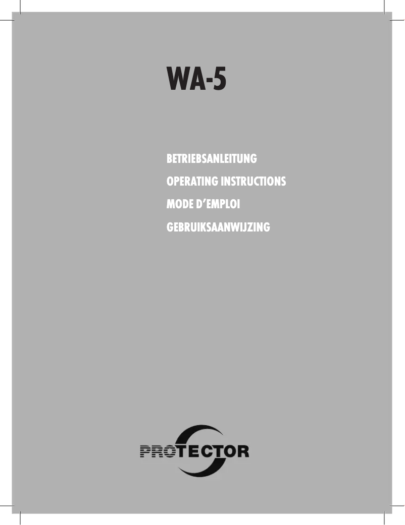 First page image of the manual for WA-5