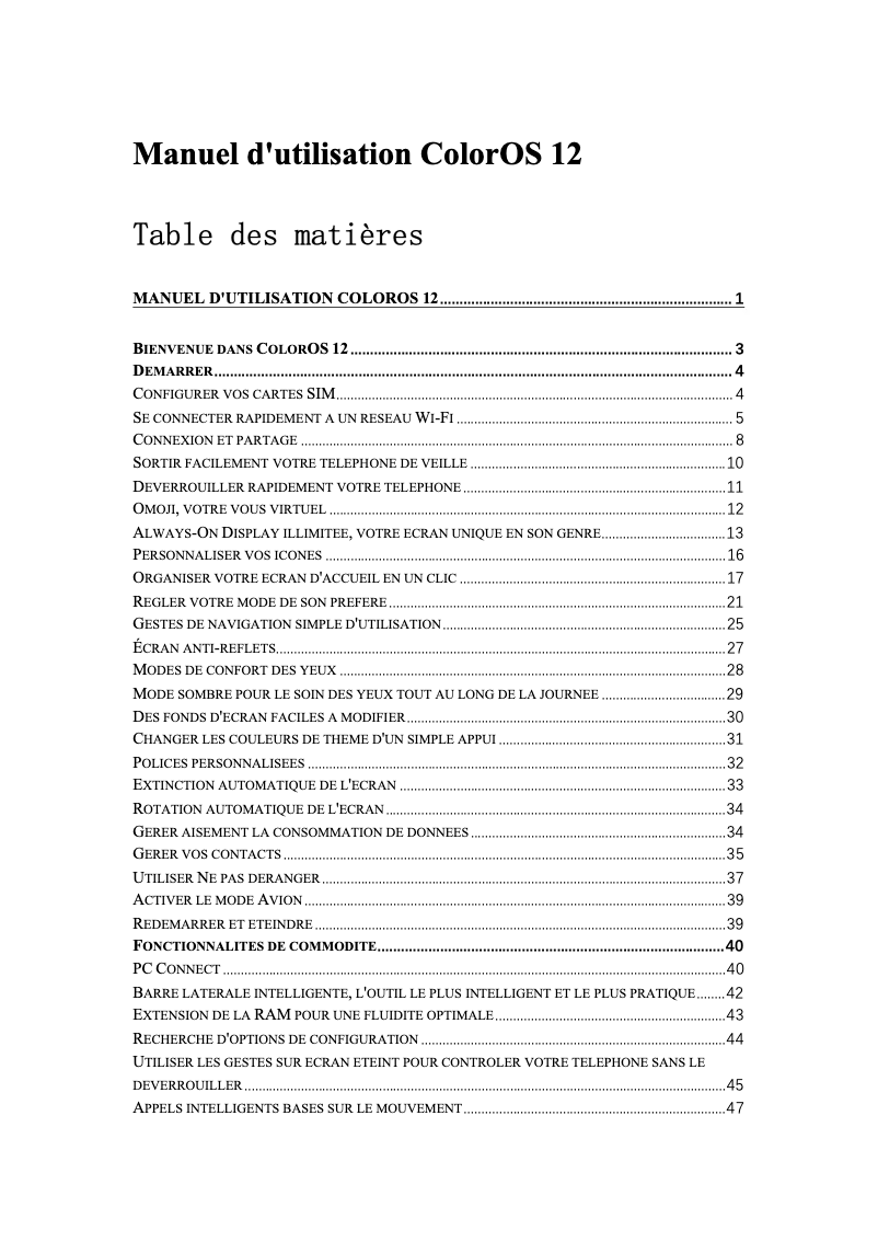 First page image of the manual for Find X5 Lite