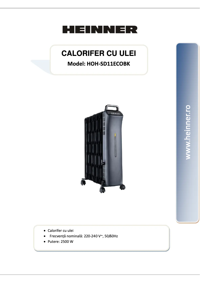 First page image of the manual for HOH-SD11ECOBK