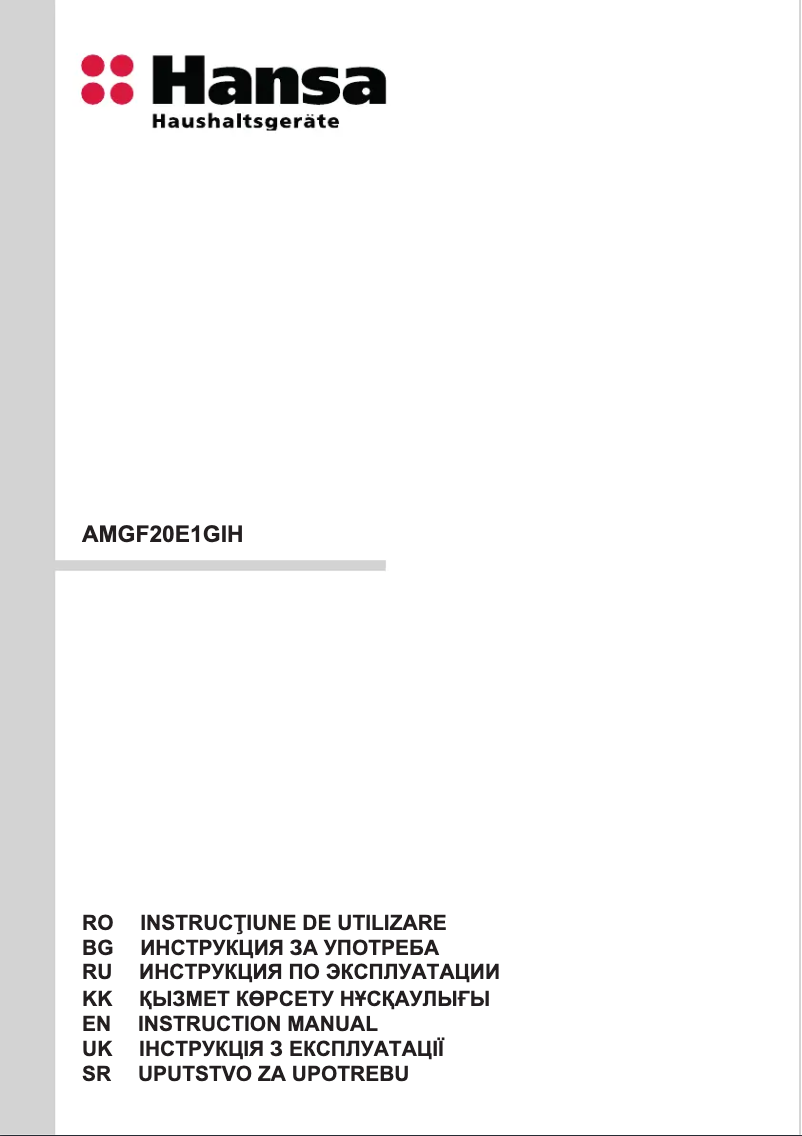 Page 1 of the manual User Manual Hansa AMGF20E1GIH