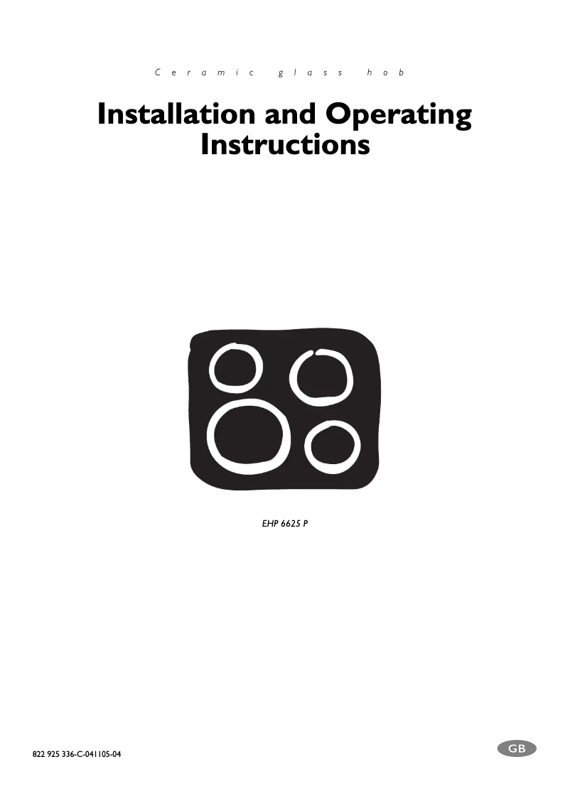 First page image of the manual for EHP 6625 P