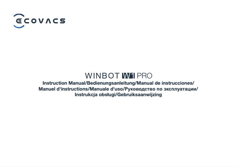 Page 1 de la notice Manuel utilisateur ECOVACS Winbot W1 Pro