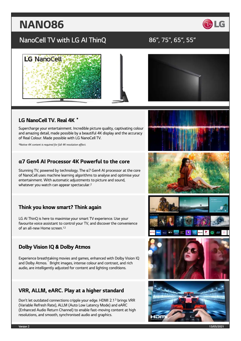 First page image of the manual for 65NANO86TPA
