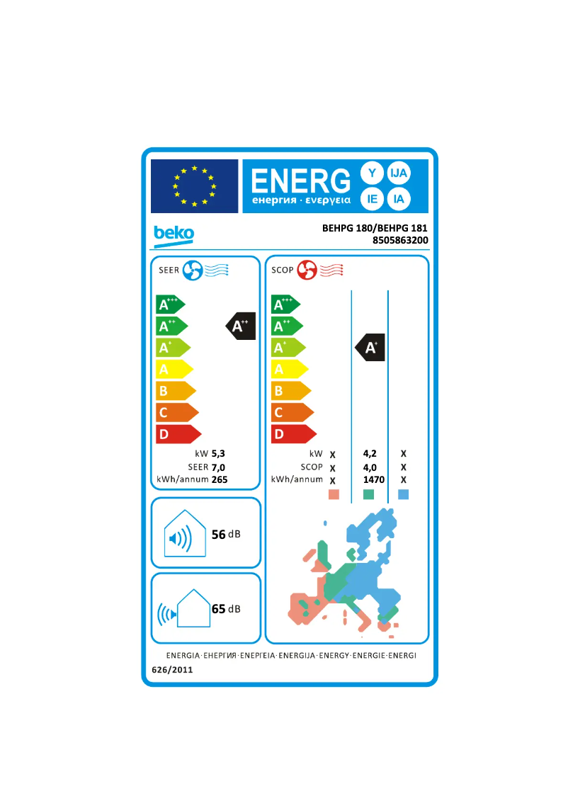 First page image of the manual for BEHPG 180/ BEHPG 181