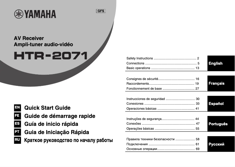 First page image of the manual for HTR-2071