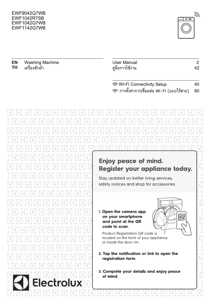 Page 1 of the manual User Manual Electrolux EWF1042Q7WB