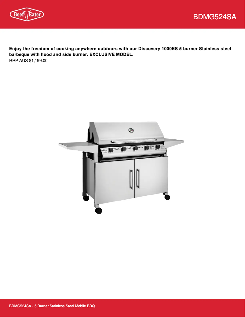 First page image of the manual for BDMG524SA