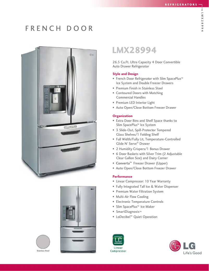 First page image of the manual for LMX28994ST