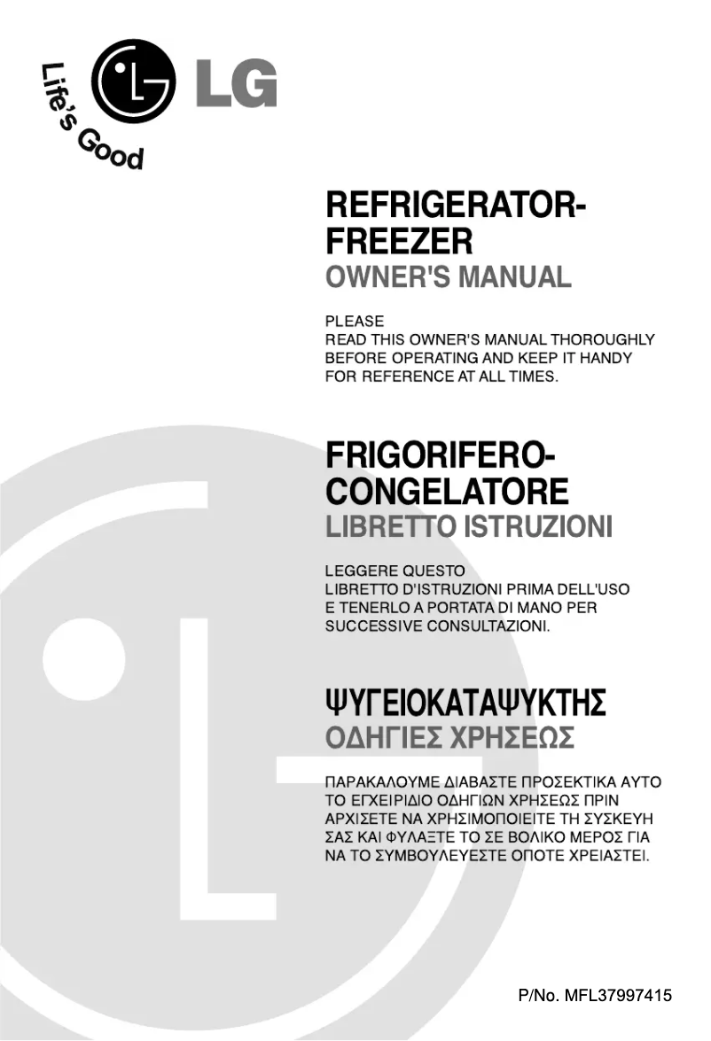 First page image of the manual for GN-B392YVCA