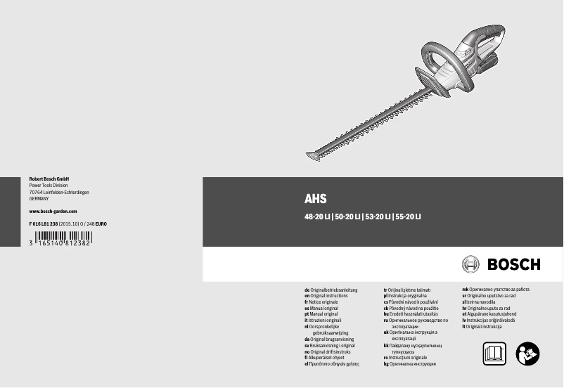 Page 1 of the manual User Manual Bosch AHS 48-20 LI