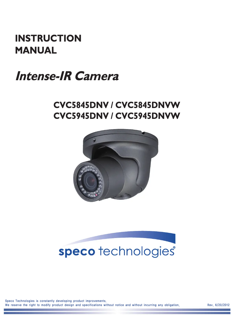 First page image of the manual for CVC5845DNV