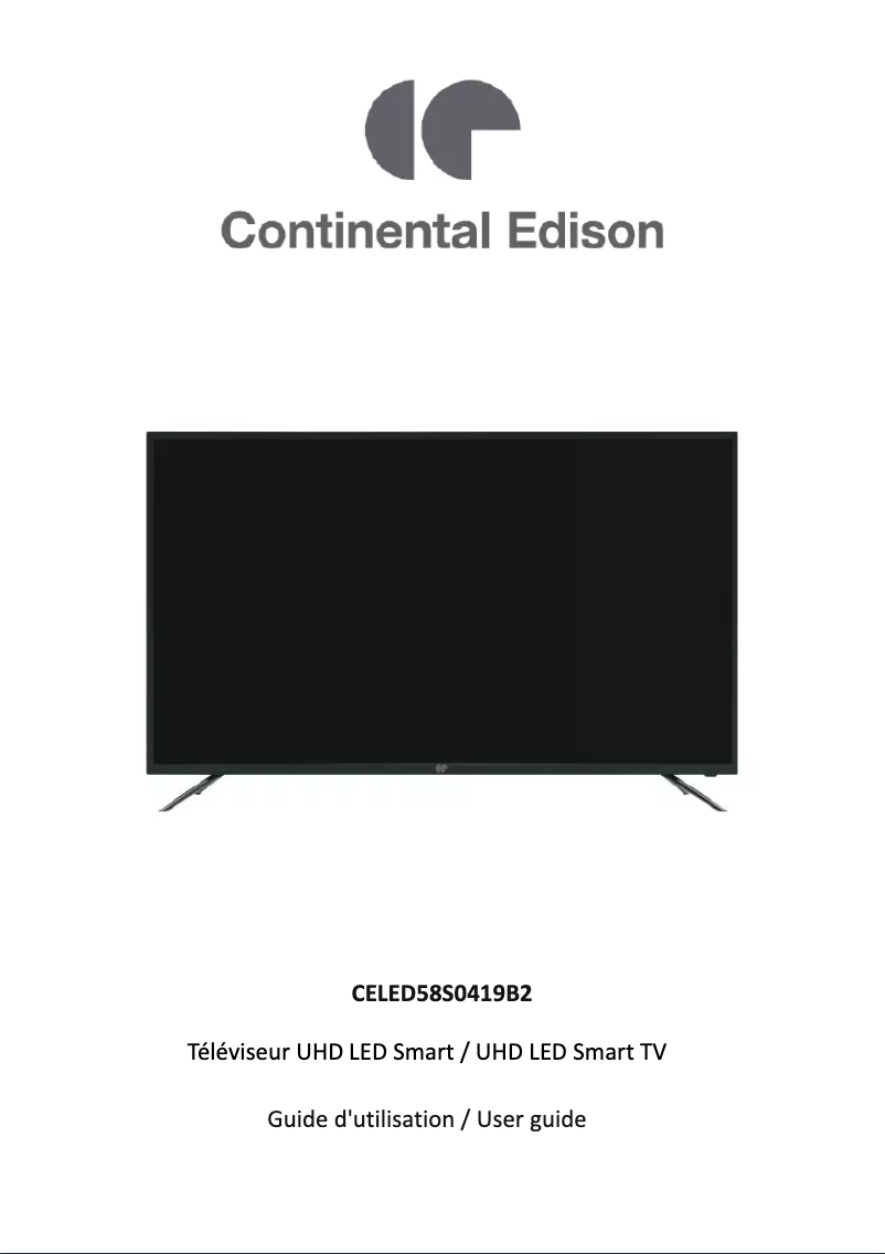 Page 1 of the manual User Manual Continental Edison CELED58S0419B2