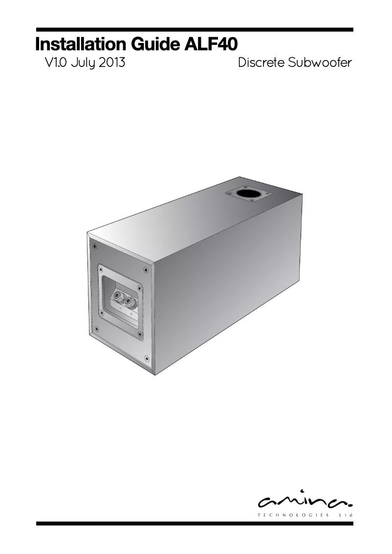 Image de la première page du manuel de l'appareil ALF40