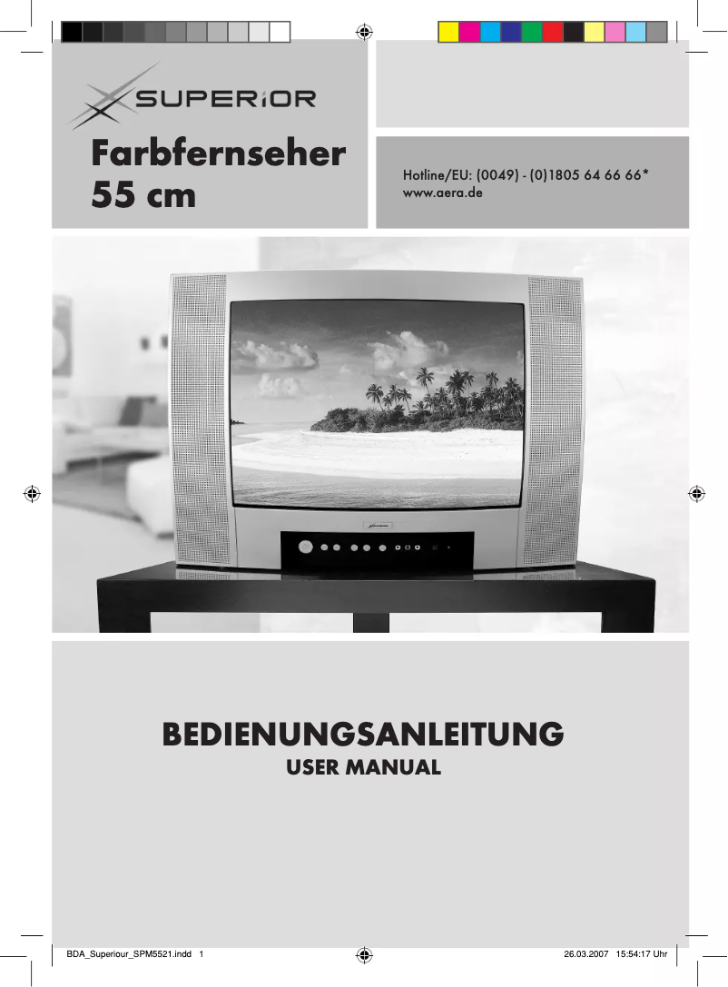 First page image of the manual for TV SPM5521