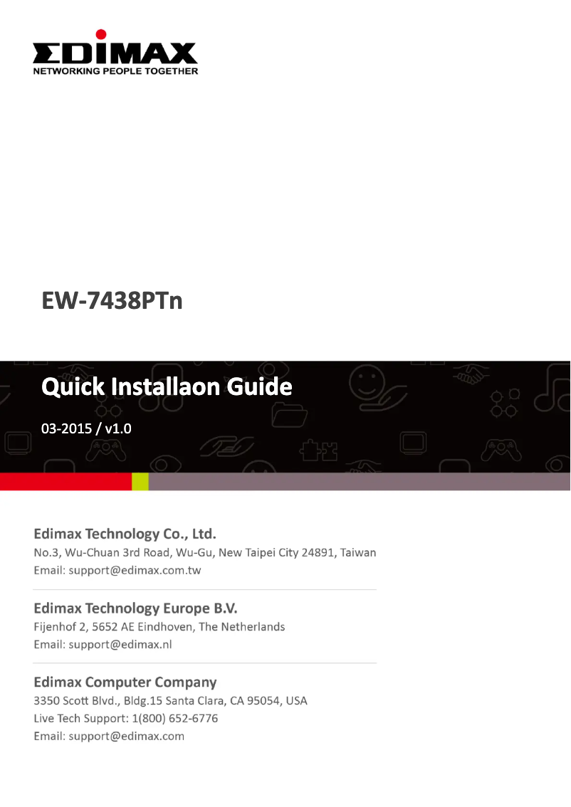 Page 1 of the manual User Manual Edimax EW-7438PTn