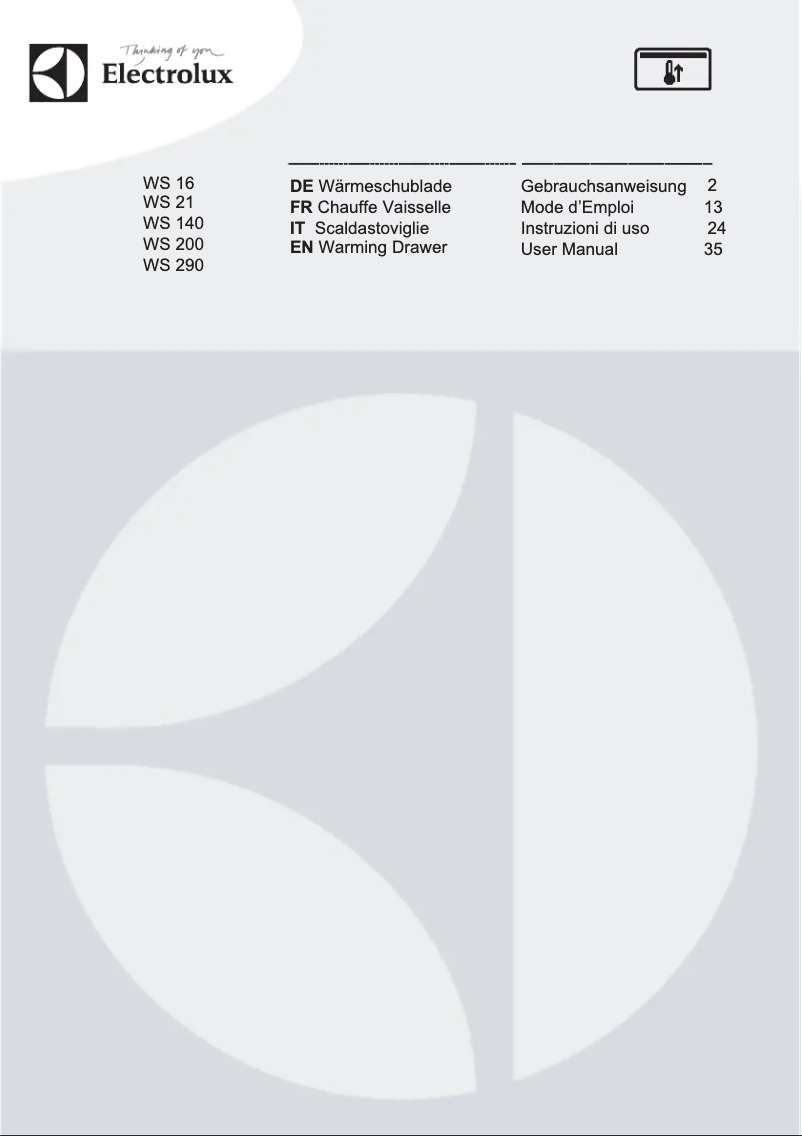 Page 1 of the manual User Manual Electrolux WS16CN