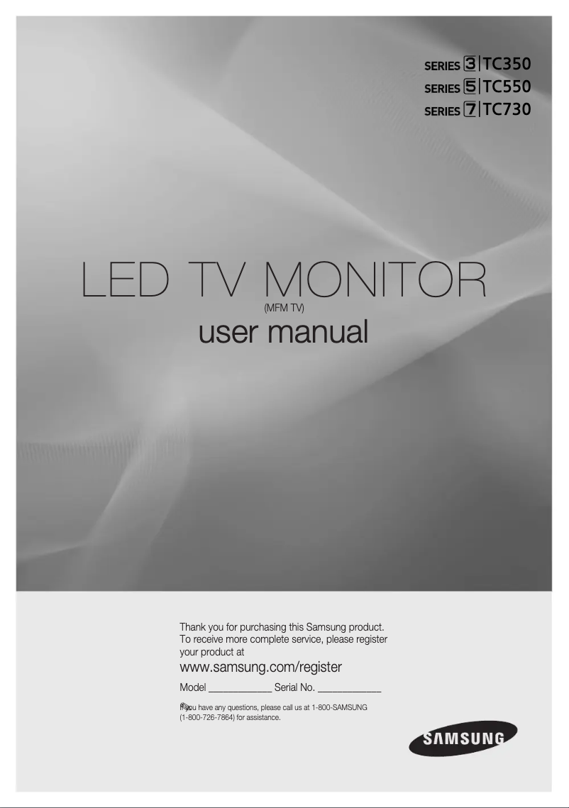 Page 1 of the manual User Manual Samsung T24C550ND