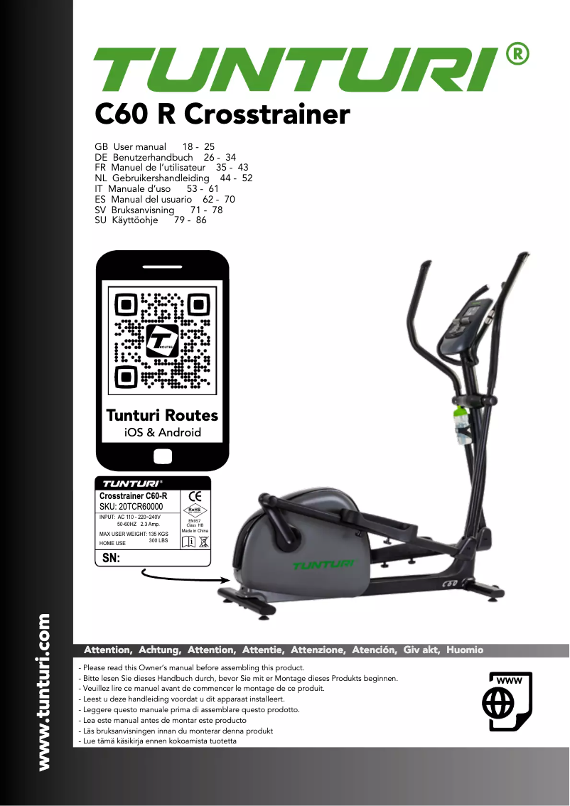 First page image of the manual for Performance C60-R
