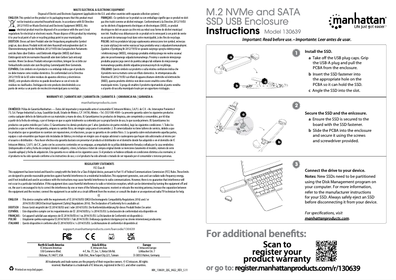 Page 1 of the manual User Manual Manhattan 130639