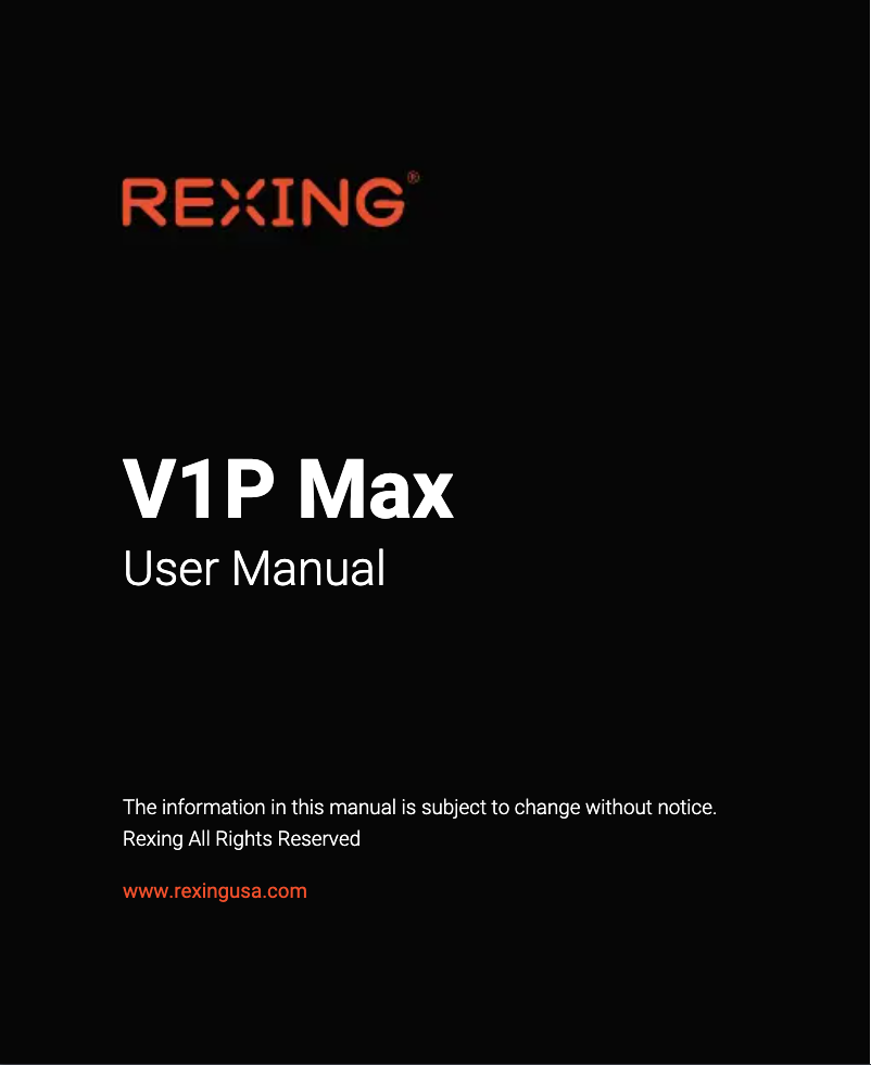 First page image of the manual for V1P Max