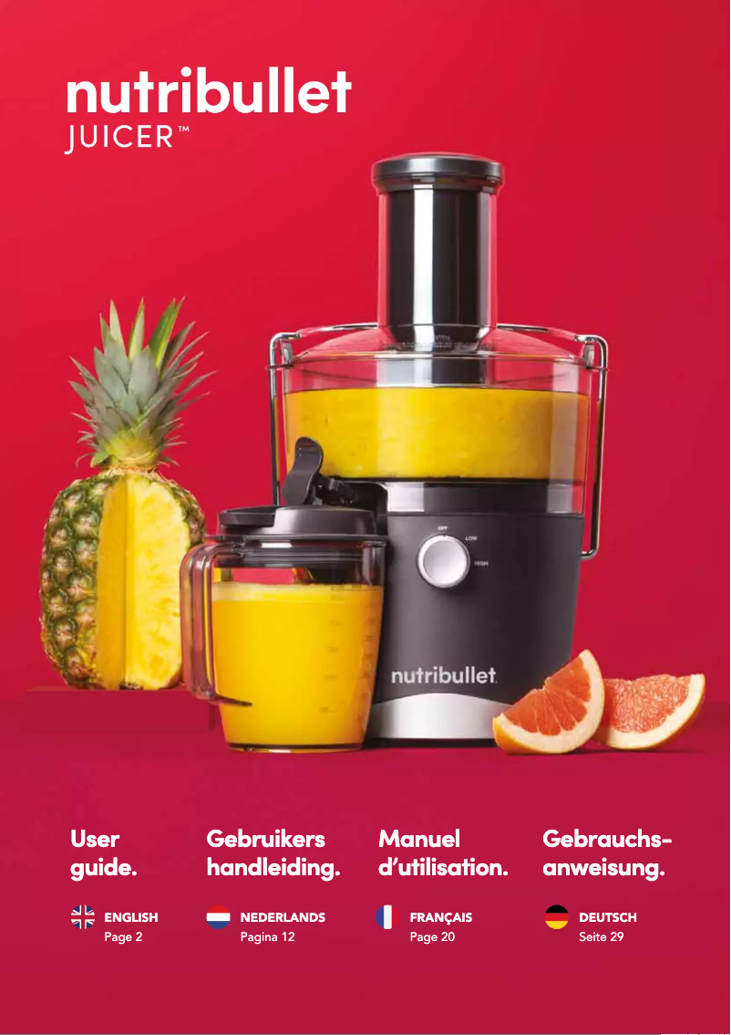 Page 1 of the manual User Manual NutriBullet Juicer Pro