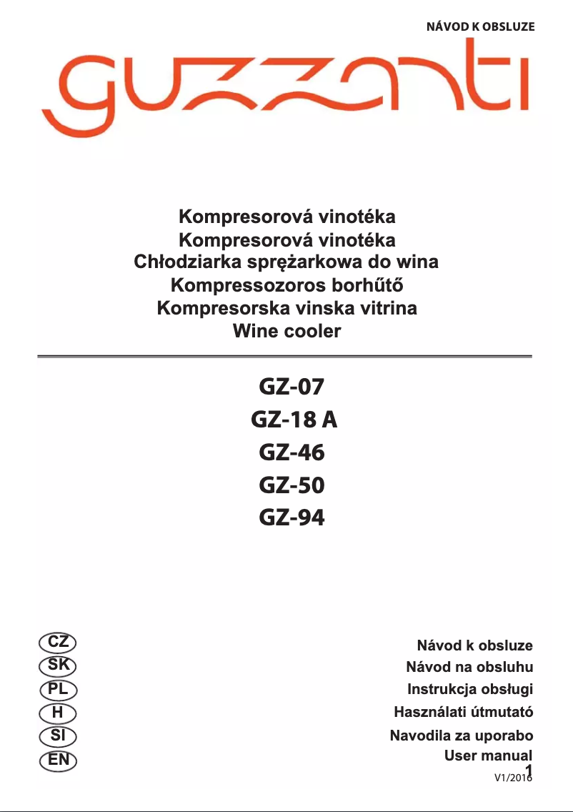 Page 1 de la notice Manuel utilisateur Guzzanti GZ-50