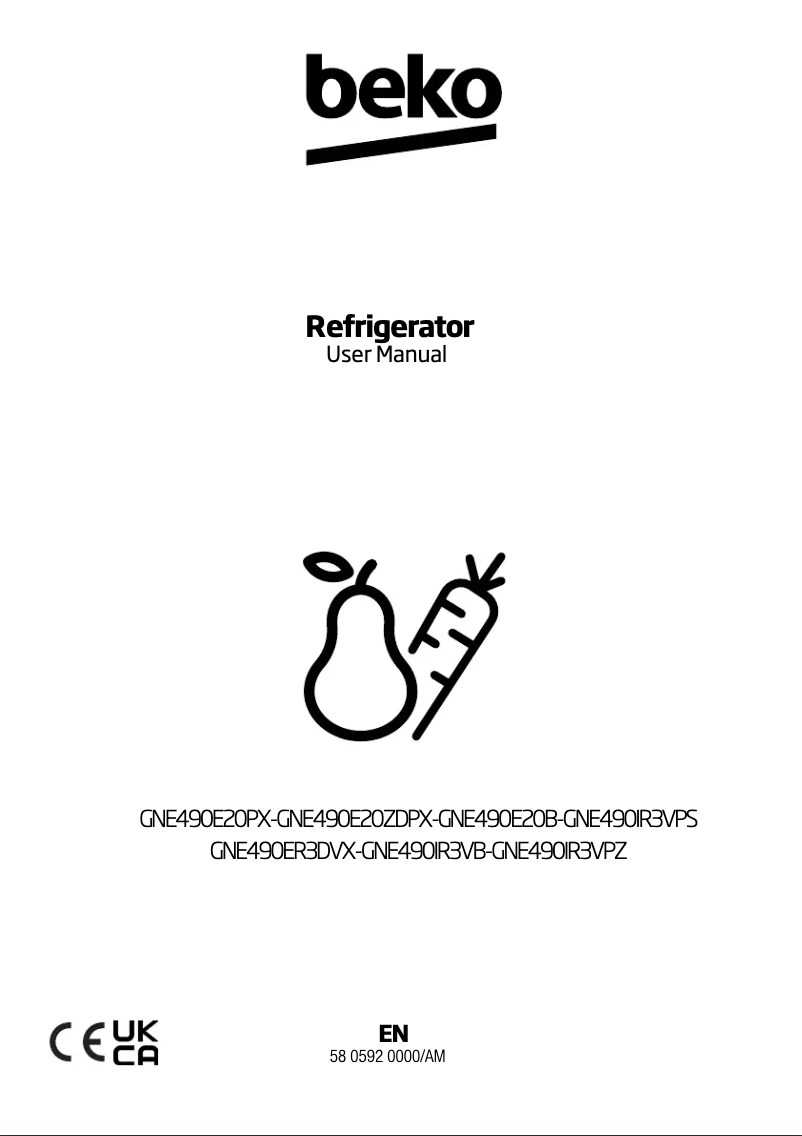 Page 1 of the manual User Manual Beko GNE490IR3V
