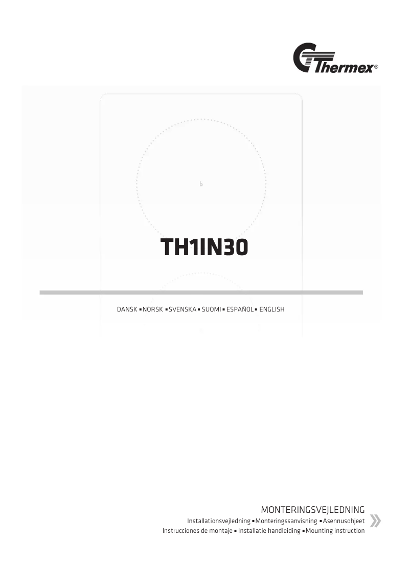 Page 1 of the manual User Manual Thermex TH1IN30