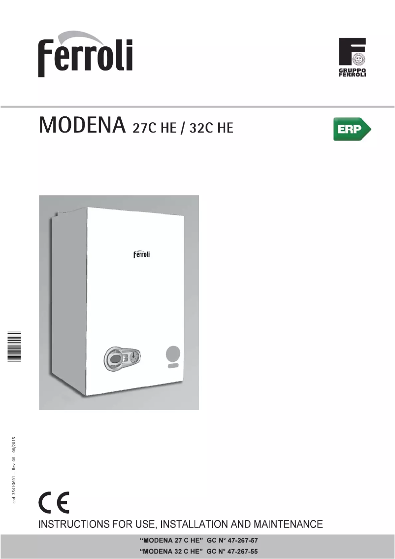 Page 1 of the manual User Manual Ferroli Modena 32 C HE