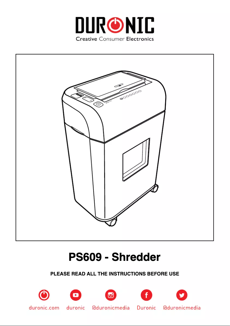 First page image of the manual for PS609