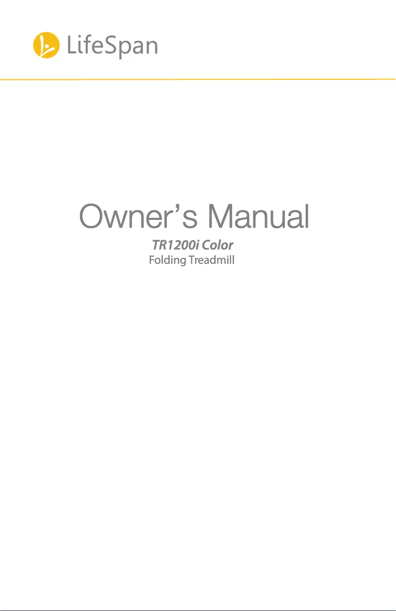 Page 1 of the manual User Manual LifeSpan TR1200iT