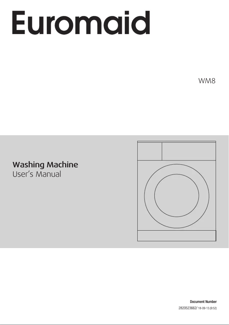 Page 1 of the manual Instruction Manual Euromaid WM8