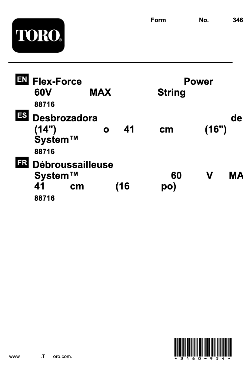 First page image of the manual for 88716