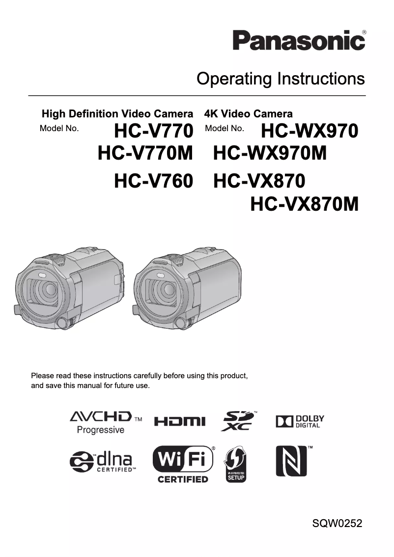 Page 1 of the manual User Manual Panasonic HC-V770M