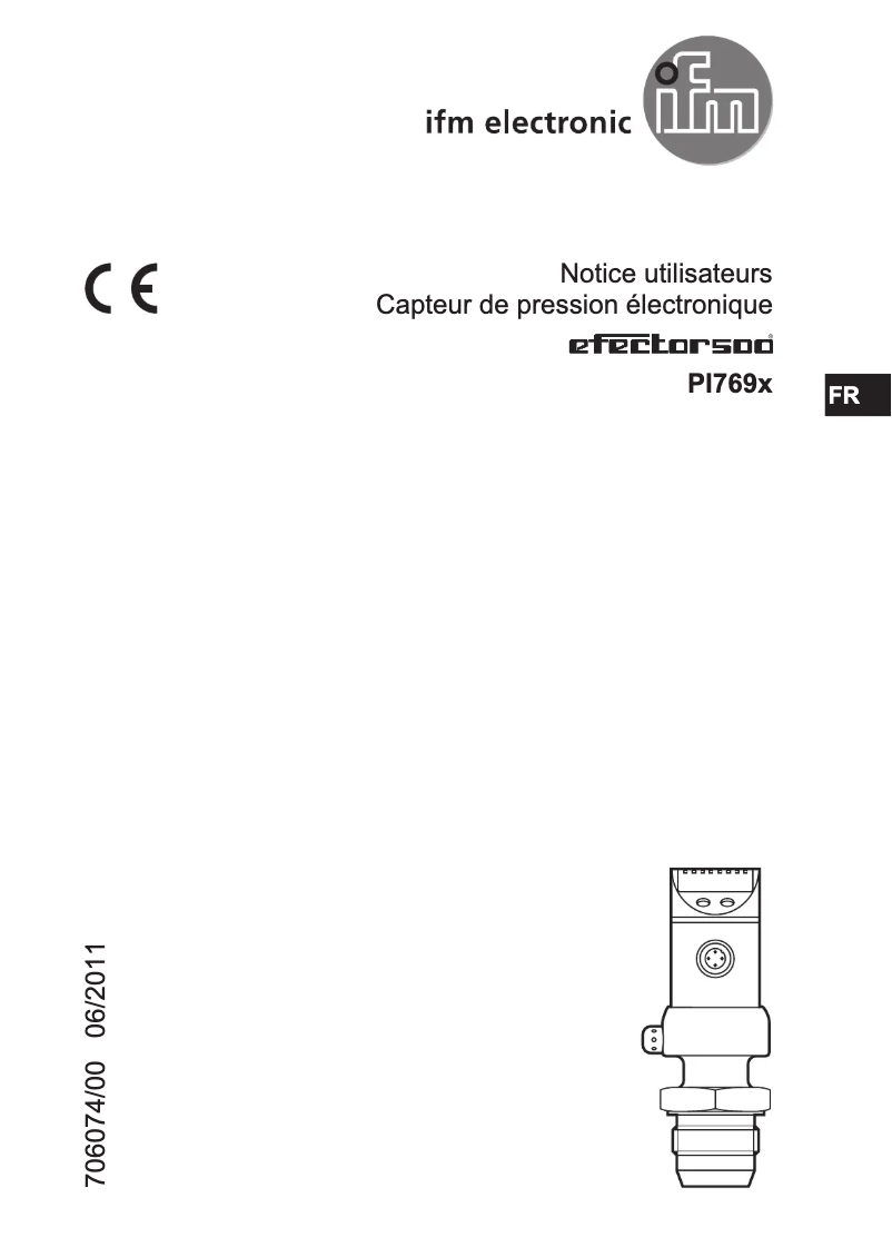 Page 1 of the manual User Manual IFM PI7696