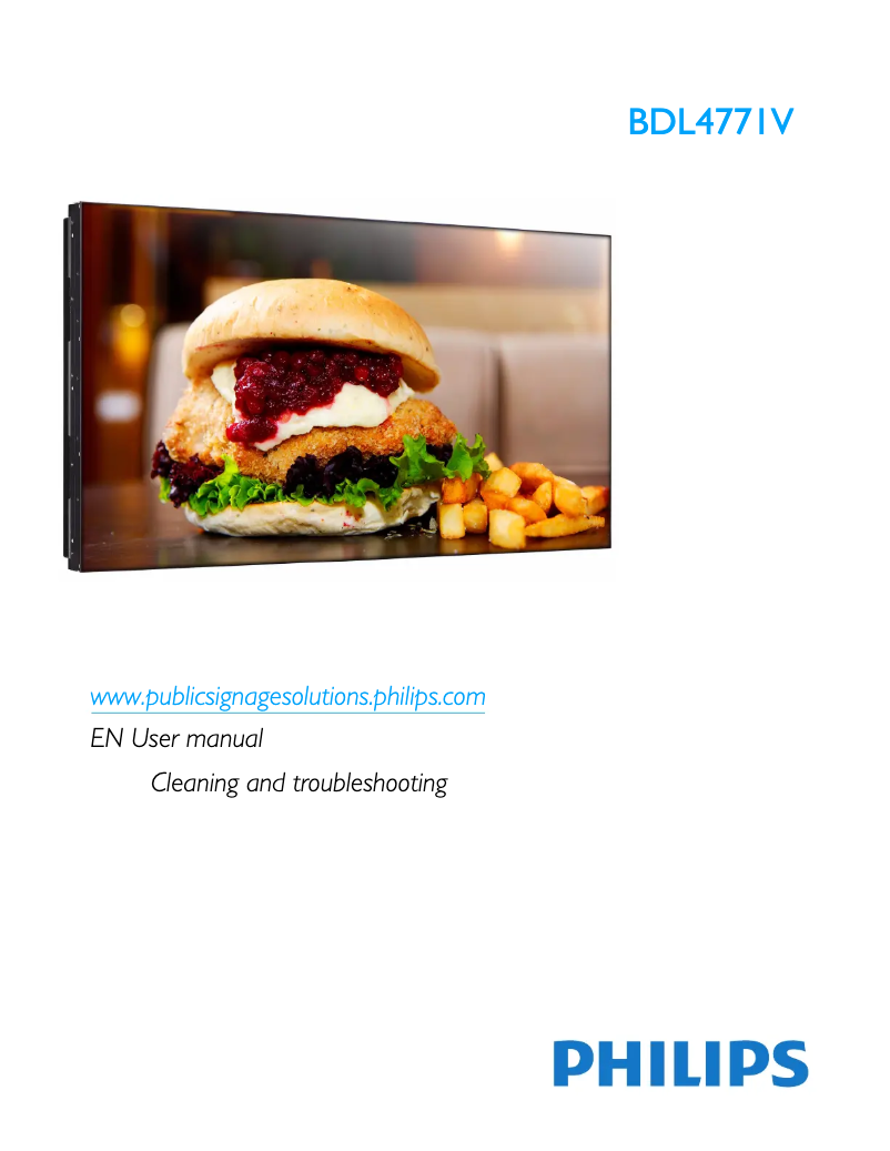 Page 1 of the manual Instruction Manual Philips BDL4771V