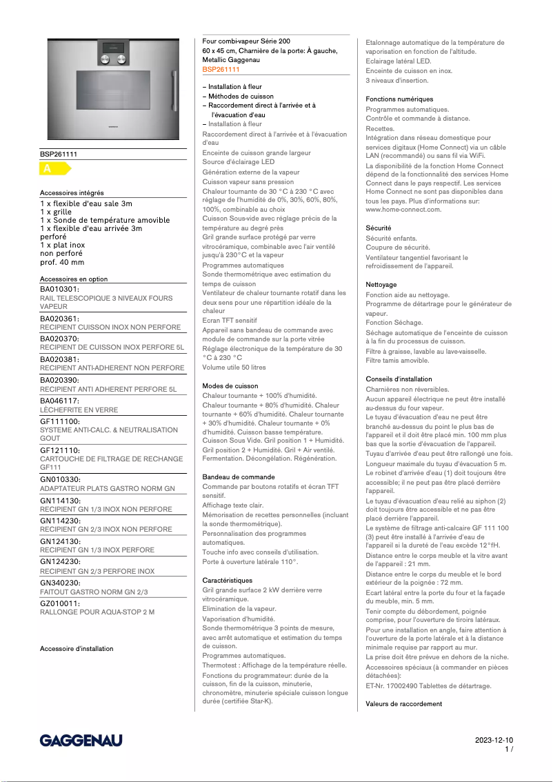 First page image of the manual for BSP261111