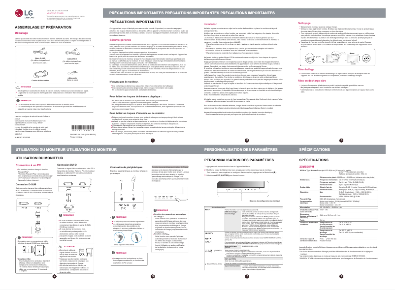 First page image of the manual for 23MB35PM