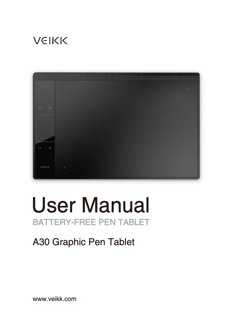 Page 1 of the manual User Manual veikk A30