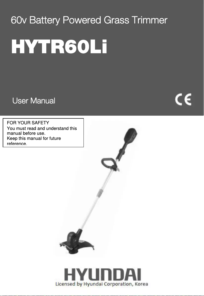 First page image of the manual for HYTR60LI