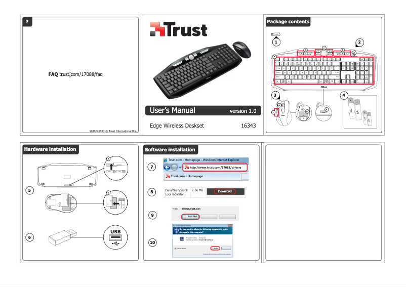 Page 1 of the manual User Manual Trust MaxTrack Wireless Deskset