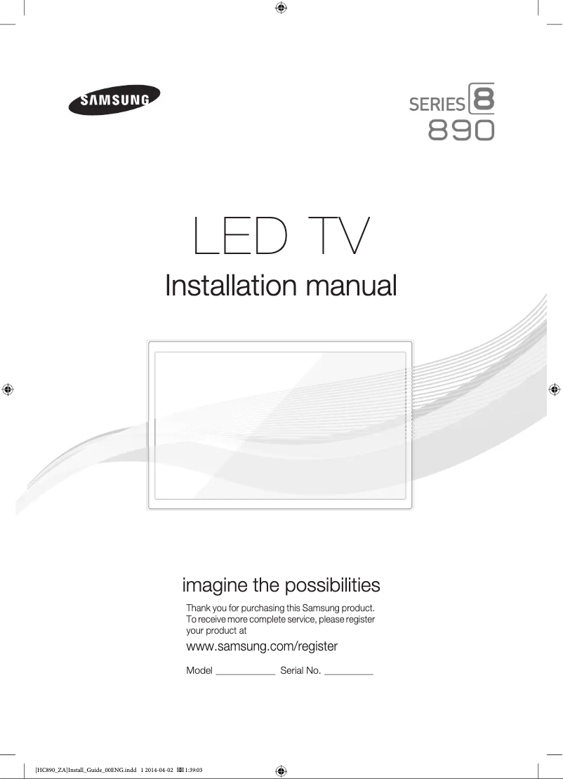 Page 1 of the manual Instruction Manual Samsung HG65NC890XF