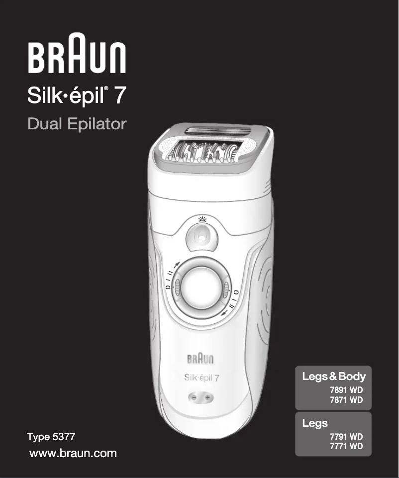 Page 1 de la notice Manuel utilisateur Braun Silk-epil 7 Dual 7771 Wet & Dry