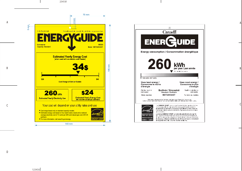 Page 1 of the manual Energy Label Midea MDT24H3ASTC