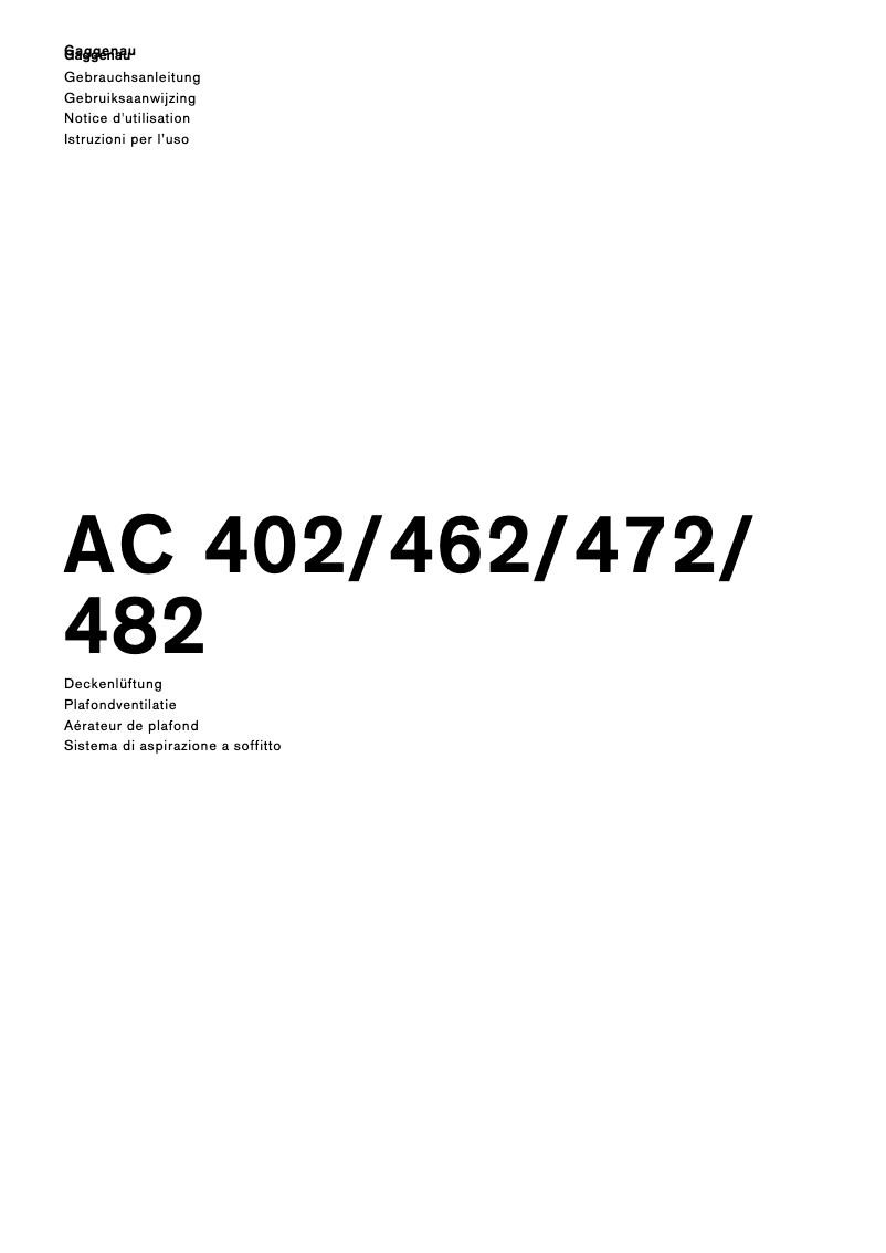 Image de la première page du manuel de l'appareil AC482181