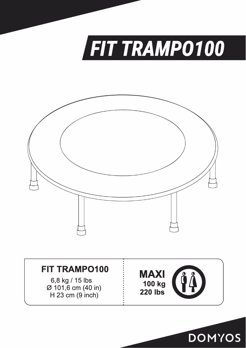 Page 1 of the manual User Manual Domyos Fit Trampo 100