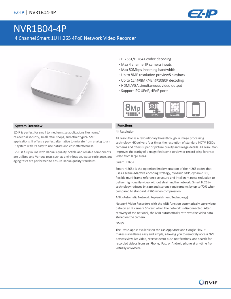 First page image of the manual for NVR1B04-4P