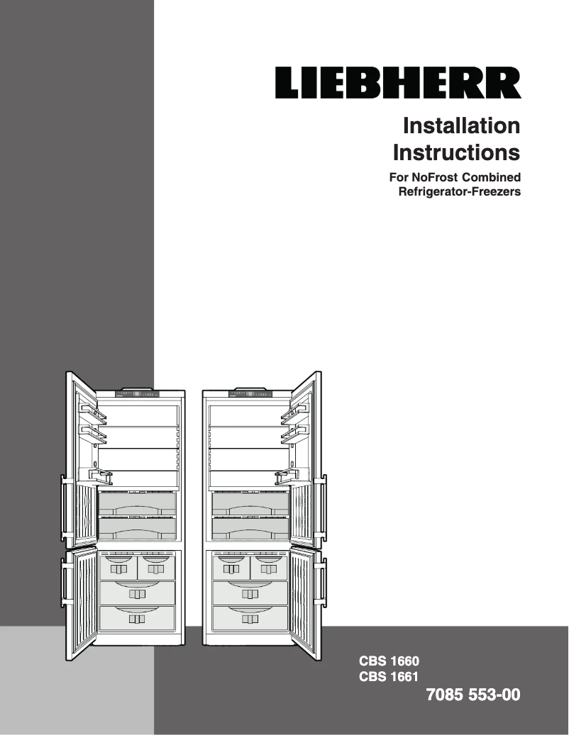 Page 1 of the manual Installation Guide Liebherr CBS 1660