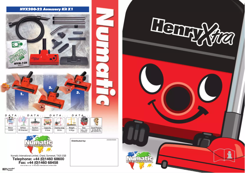 Page 1 of the manual User Manual Numatic HVX-200-22